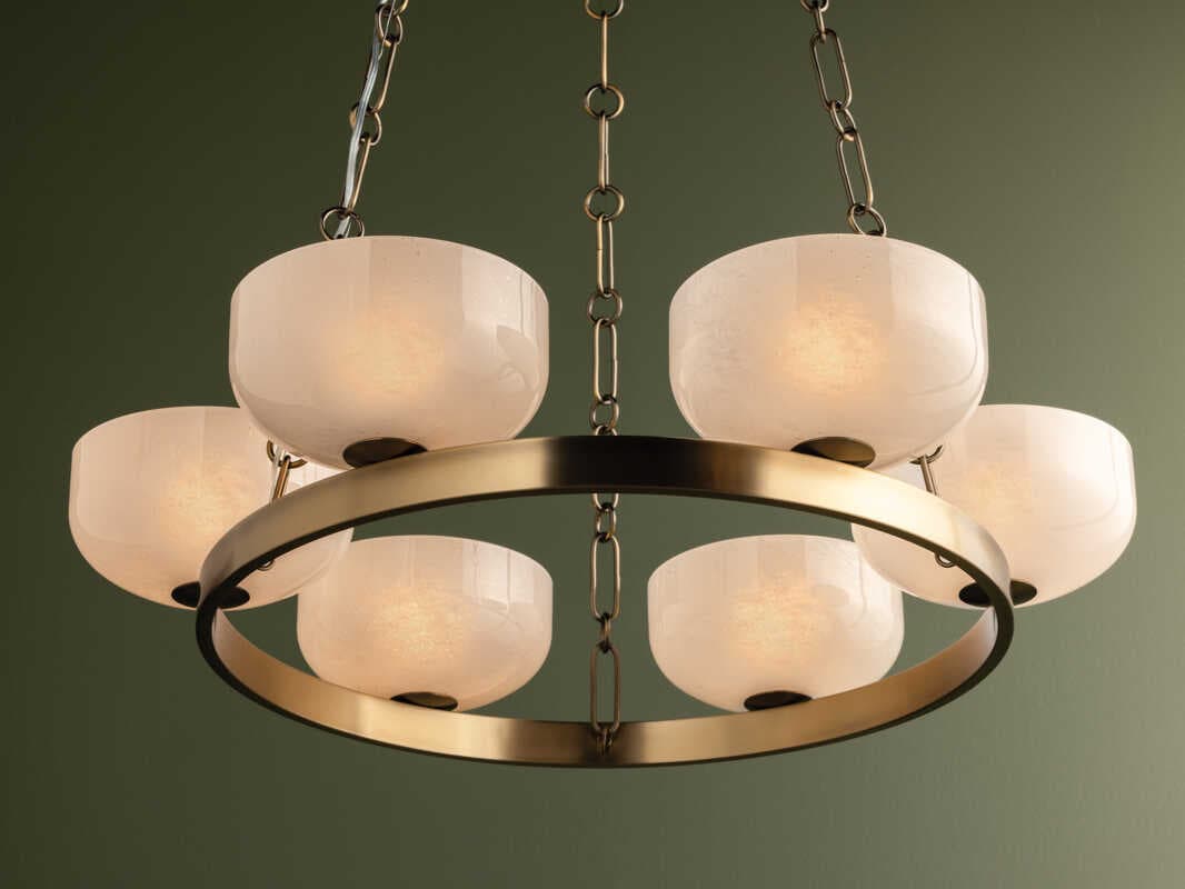 Troy Lighting Caelum 6-Light Patina Brass Bowl Chandelier