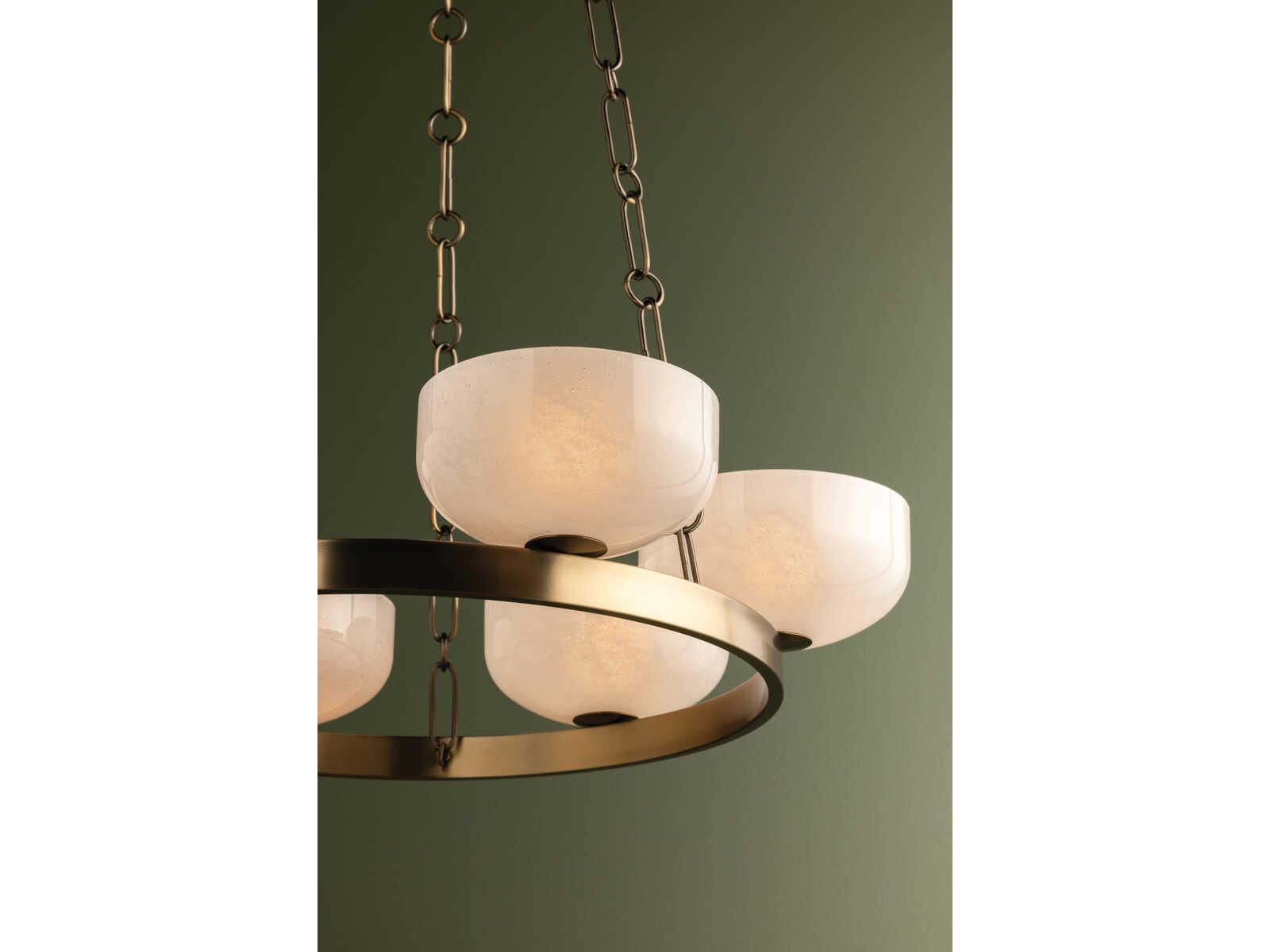 Troy Lighting Caelum 6-Light Patina Brass Bowl Chandelier