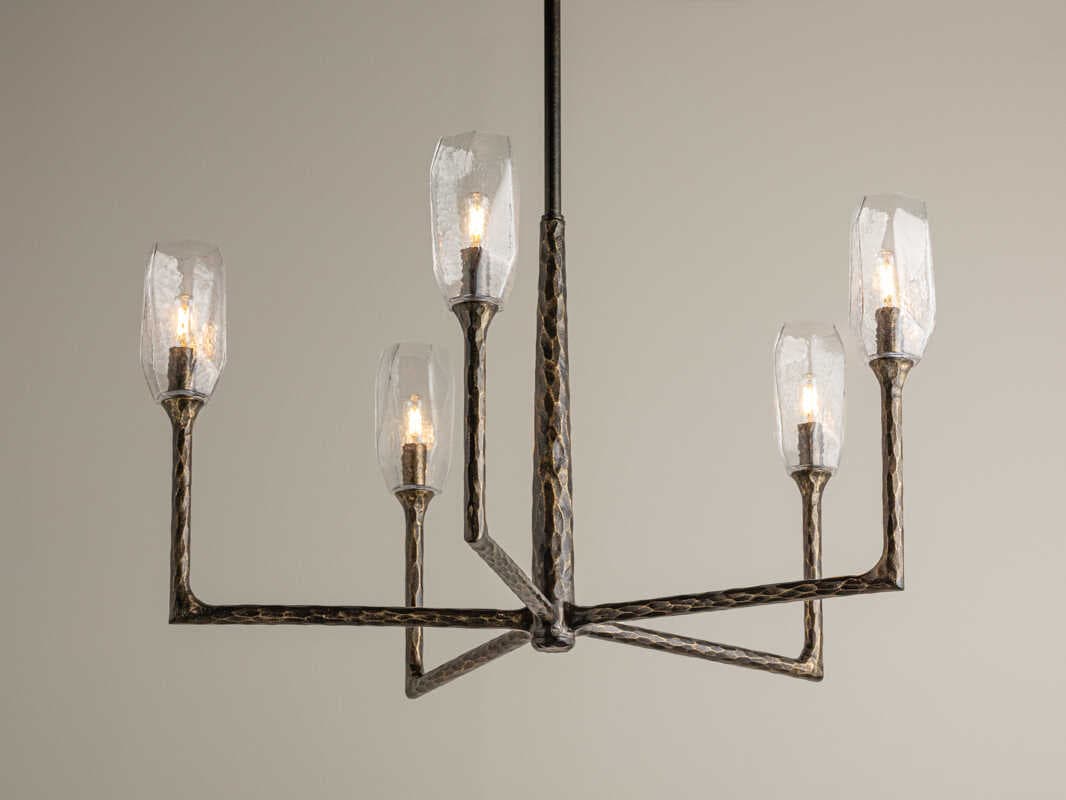 Troy Lighting Lyle 5-Light Black Patina Gold Chandelier