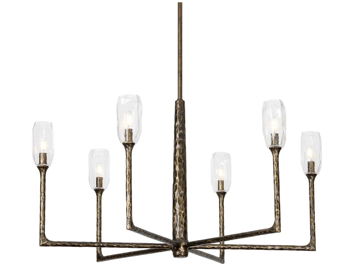 Troy Lighting Lyle 6-Light Black Patina Gold Chandelier