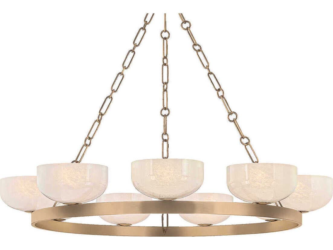 Troy Lighting Caelum 9-Light Patina Brass Bowl Chandelier