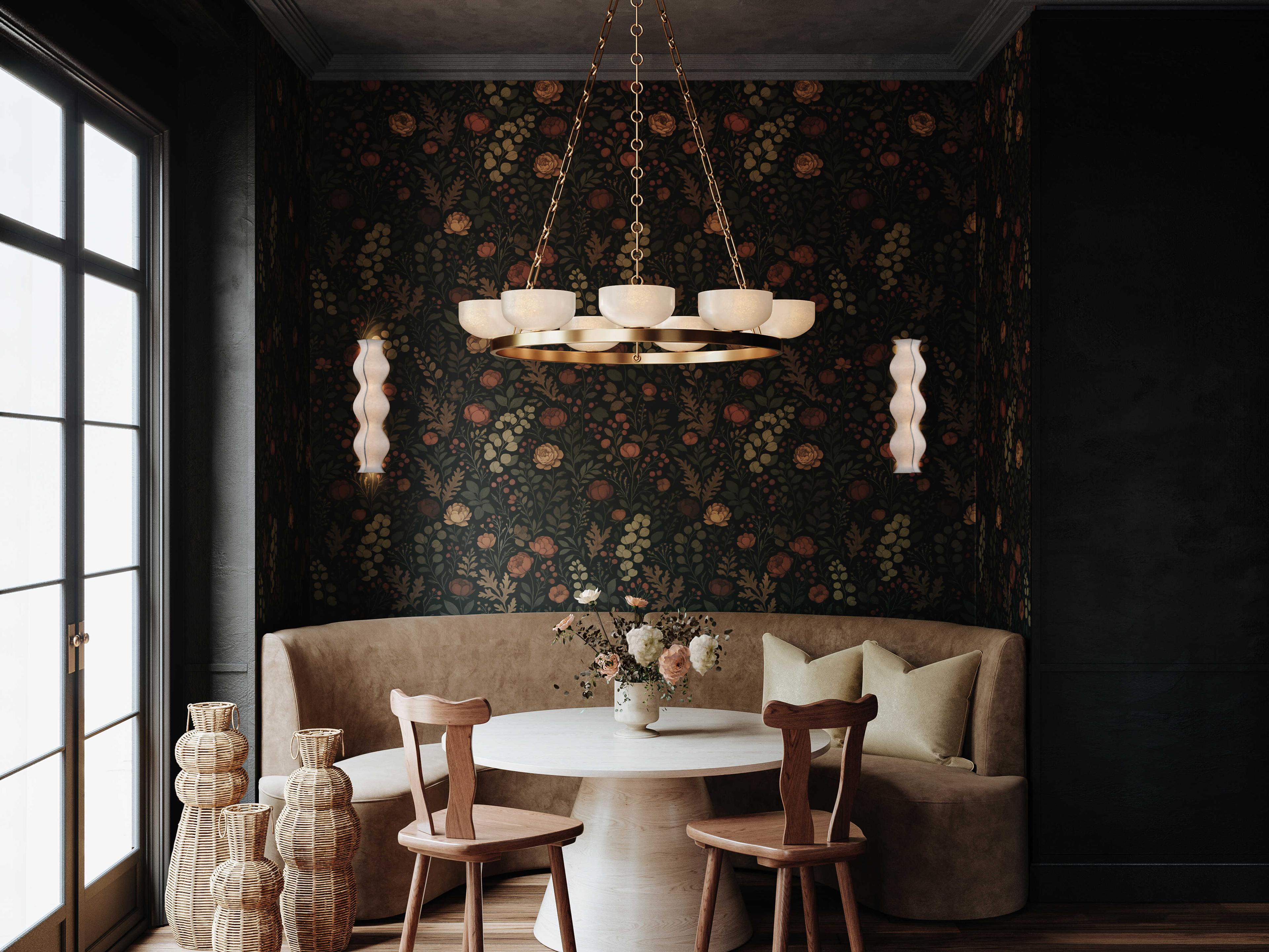 Troy Lighting Caelum 9-Light Patina Brass Bowl Chandelier