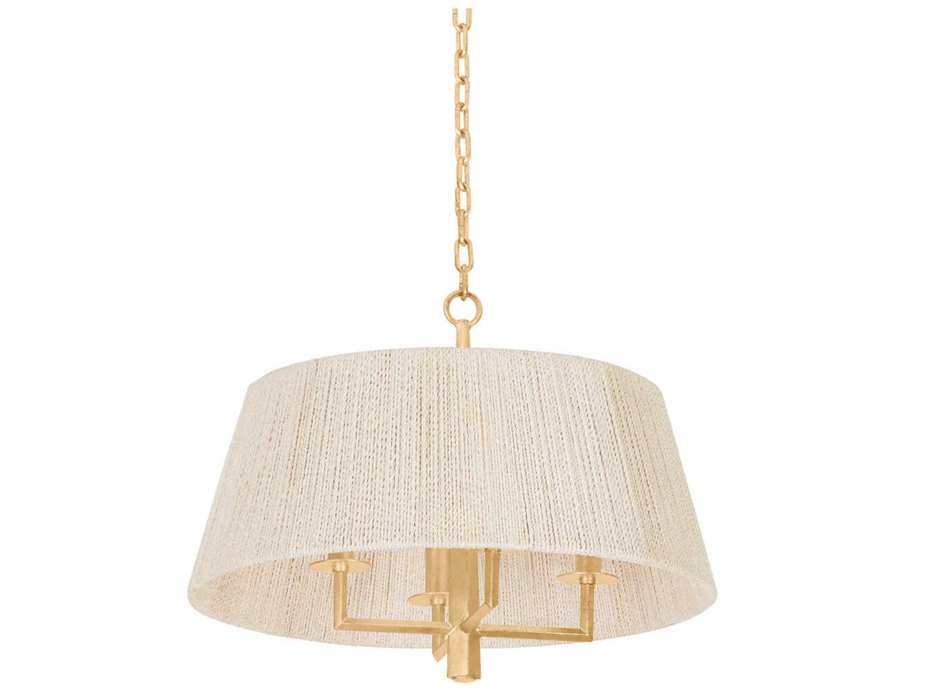 Troy Lighting Azar 4-Light Vintage Gold Leaf Drum Pendant