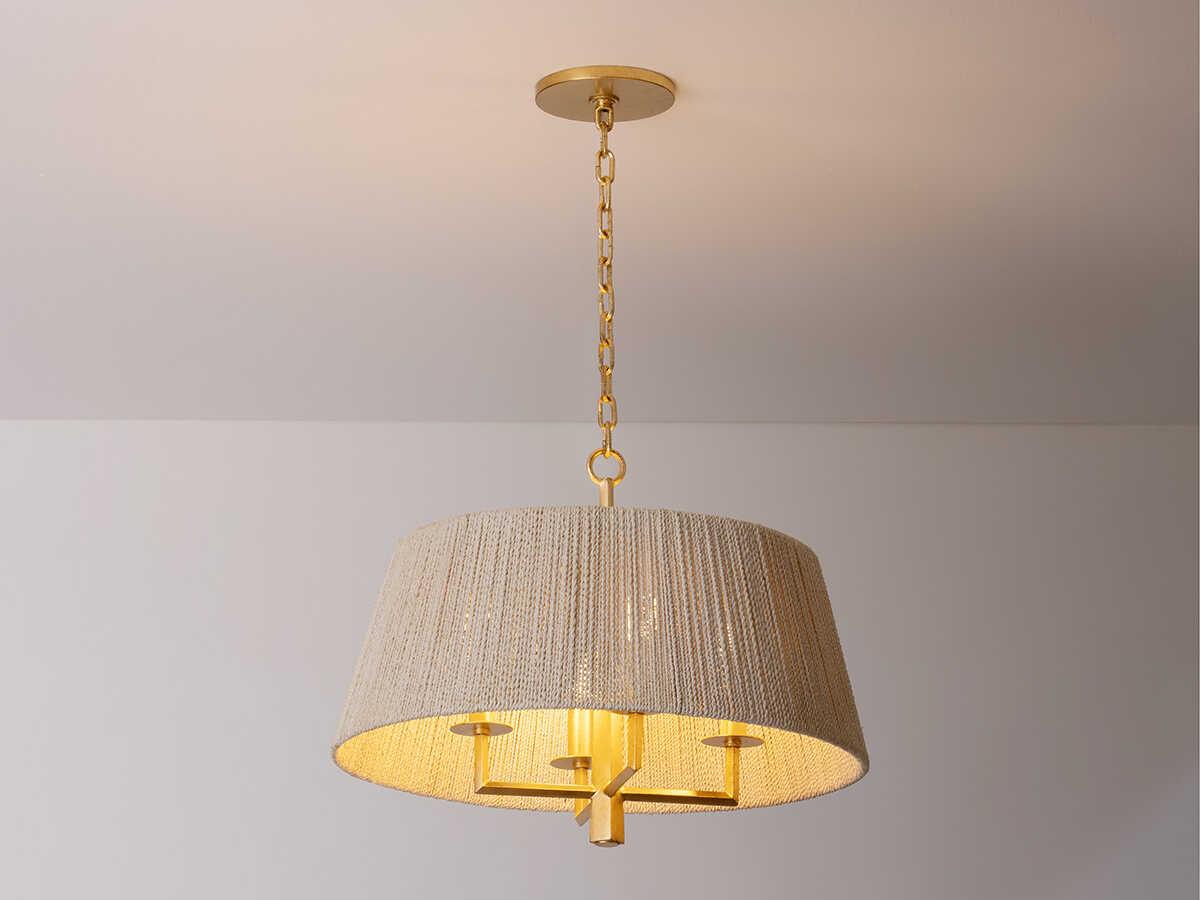 Troy Lighting Azar 4-Light Vintage Gold Leaf Drum Pendant
