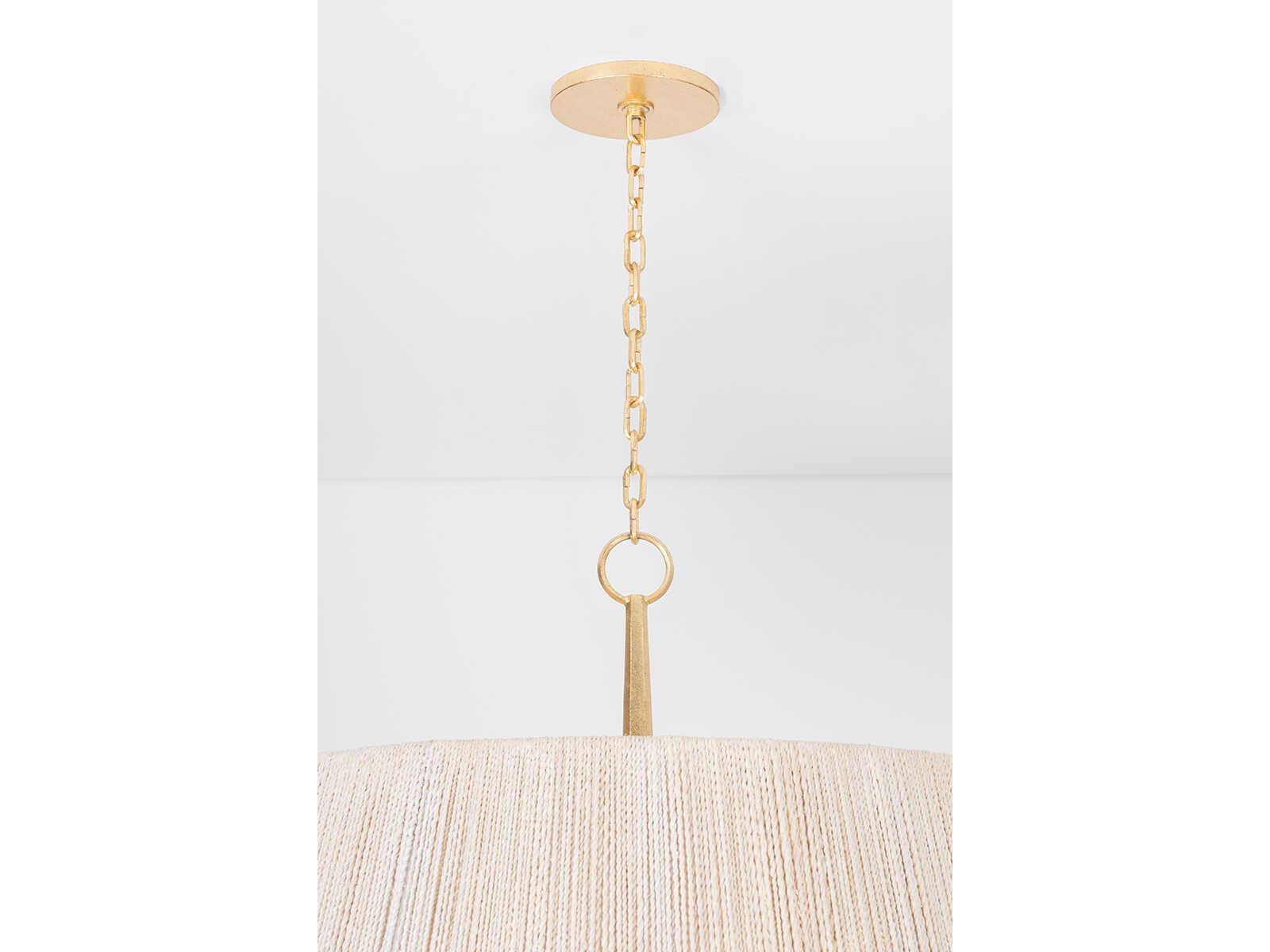 Troy Lighting Azar 6-Light Vintage Gold Leaf Silver Drum Pendant