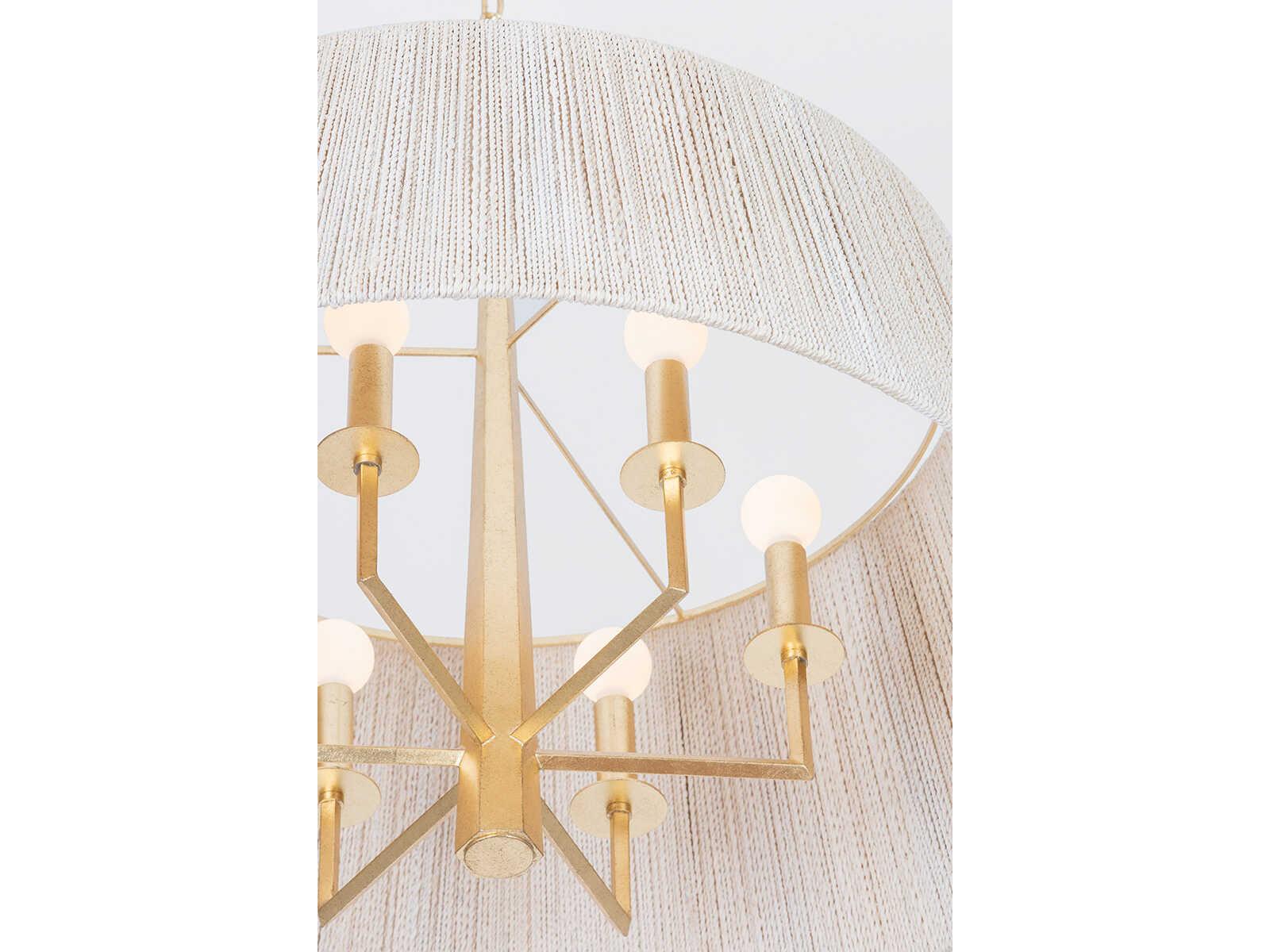 Troy Lighting Azar 6-Light Vintage Gold Leaf Silver Drum Pendant