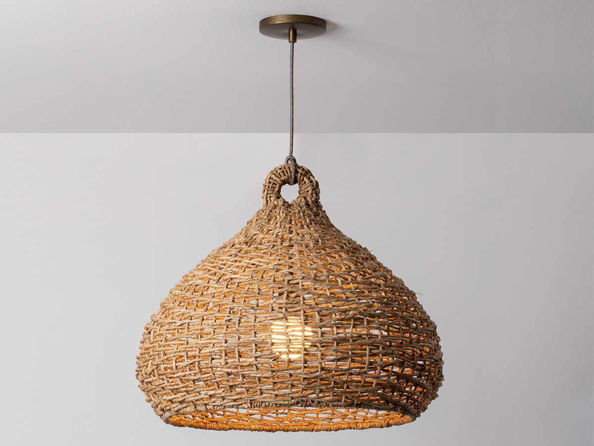 Troy Lighting Lechlan 1-Light Patina Brass Dome Pendant