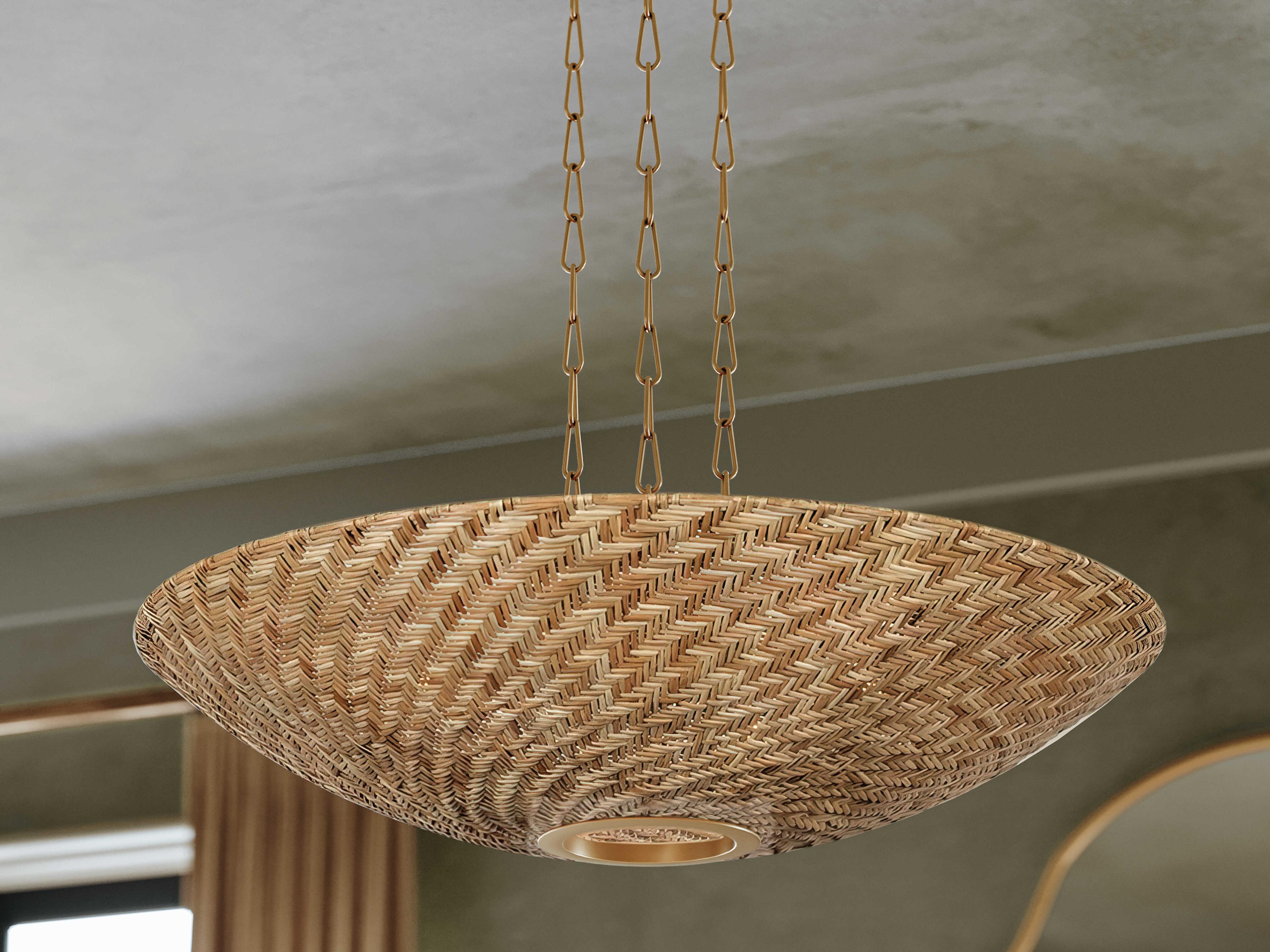 Troy Lighting Ollie 6-Light Vintage Gold Leaf Bowl Pendant