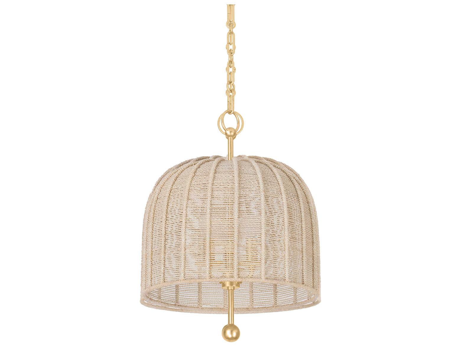 Troy Lighting Lonnie 3-Light Vintage Gold Leaf Dome Pendant