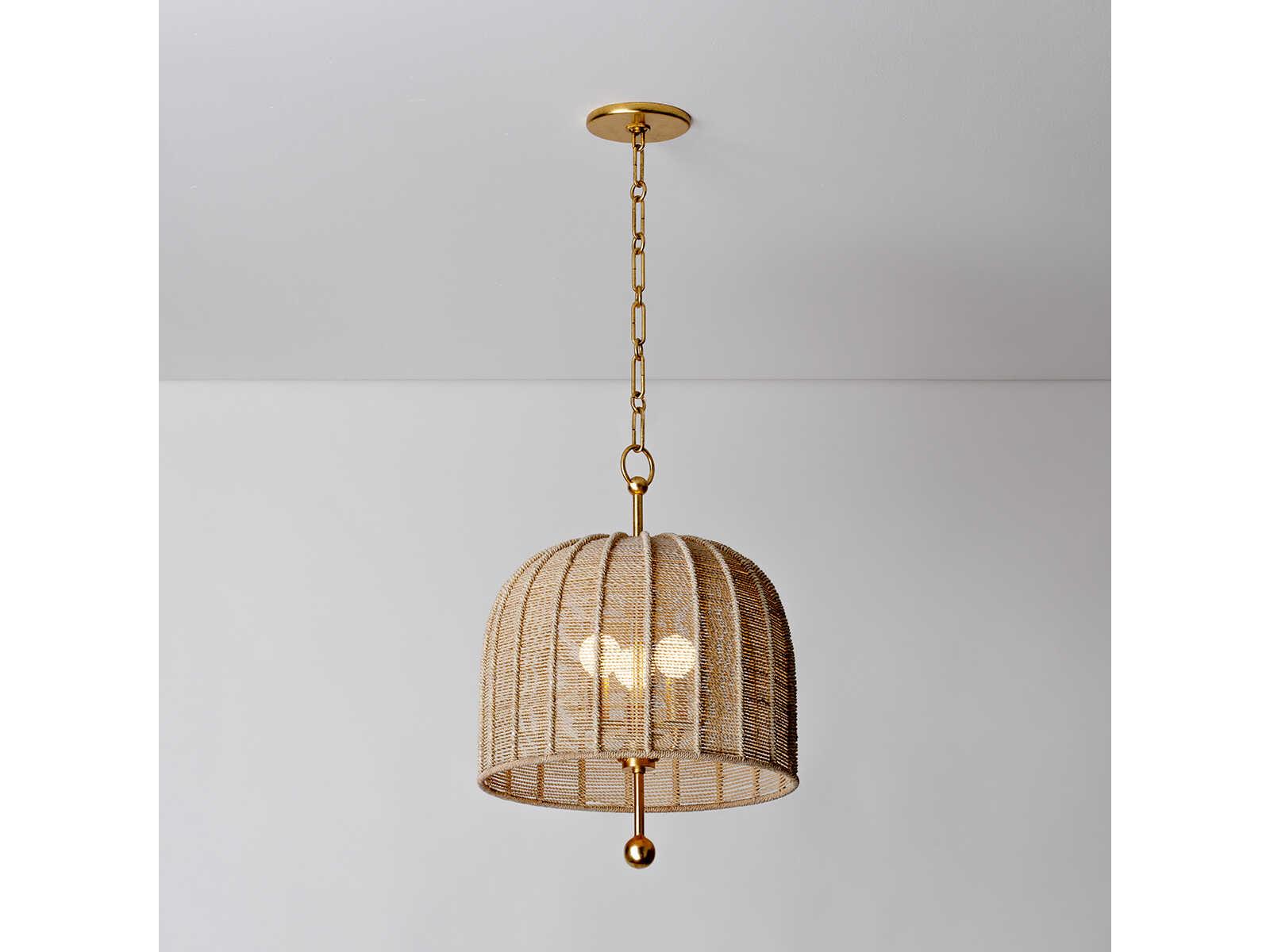 Troy Lighting Lonnie 3-Light Vintage Gold Leaf Dome Pendant