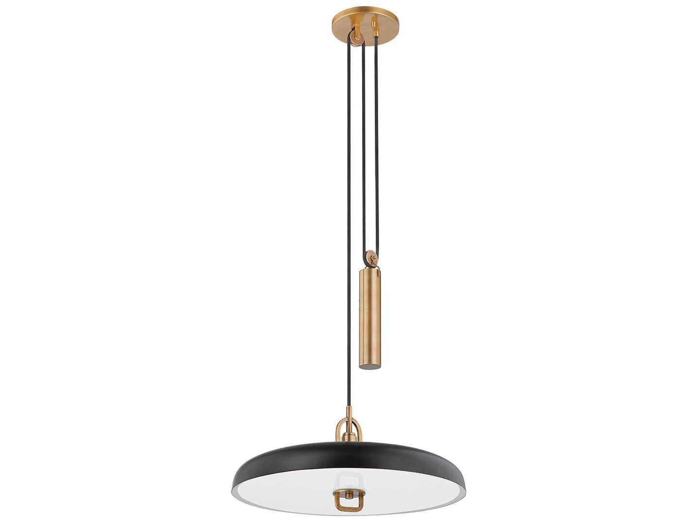 Troy Lighting Plummet 1-Light Patina Brass Soft Black LED Pendant