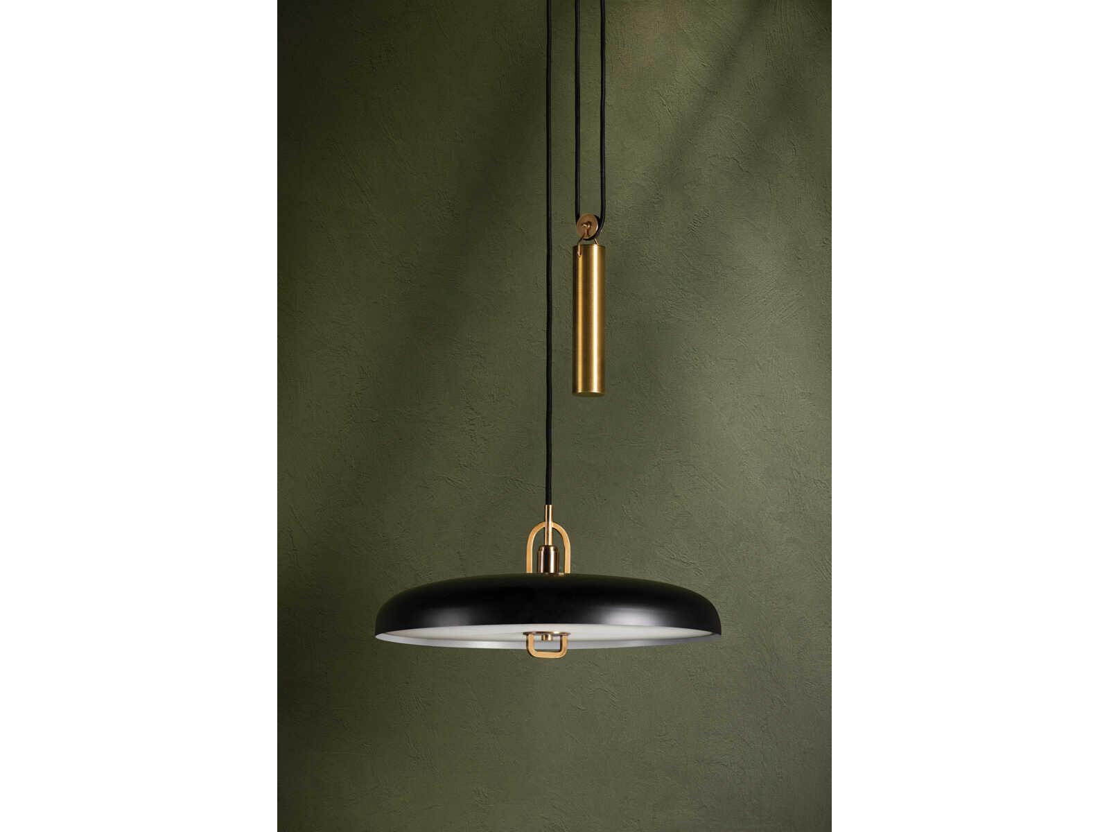 Troy Lighting Plummet 1-Light Patina Brass Soft Black LED Pendant