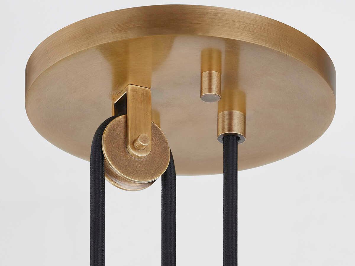 Troy Lighting Plummet 1-Light Patina Brass Soft Sand Off White LED Pendant