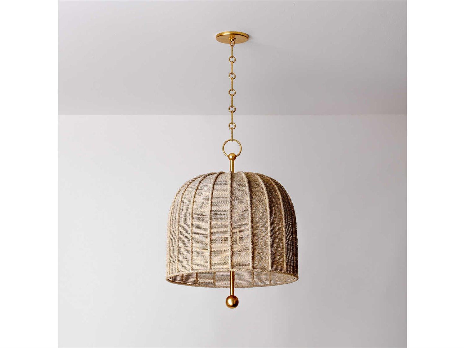 Troy Lighting Lonnie 4-Light Vintage Gold Leaf Dome Pendant