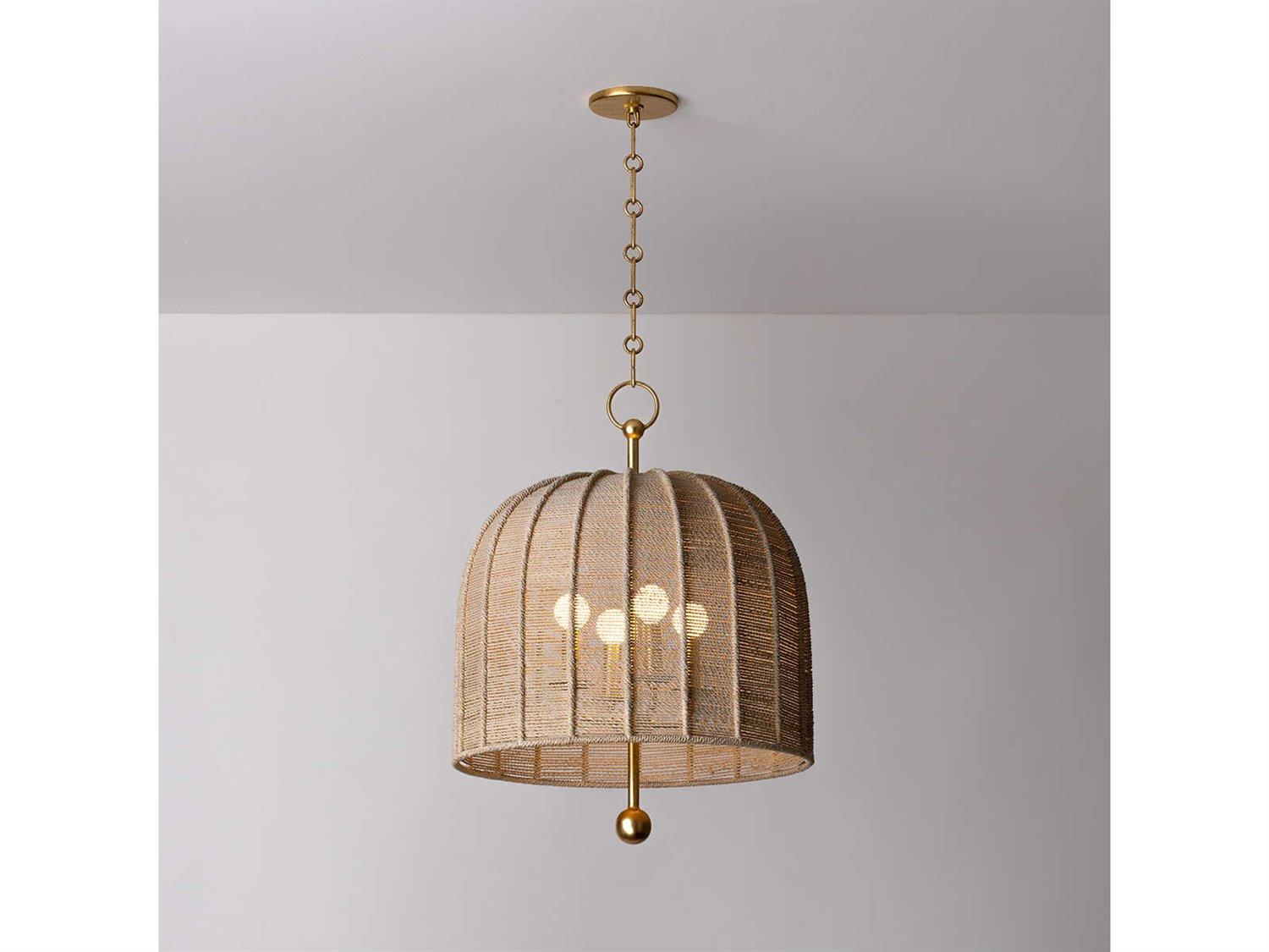 Troy Lighting Lonnie 4-Light Vintage Gold Leaf Dome Pendant