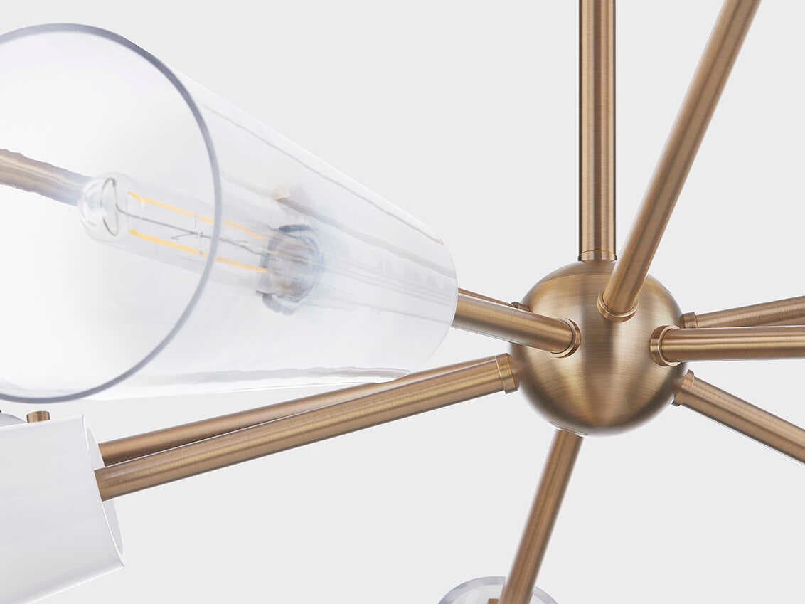 Troy Lighting Camarillo 10-Light Patina Brass Glass Chandelier