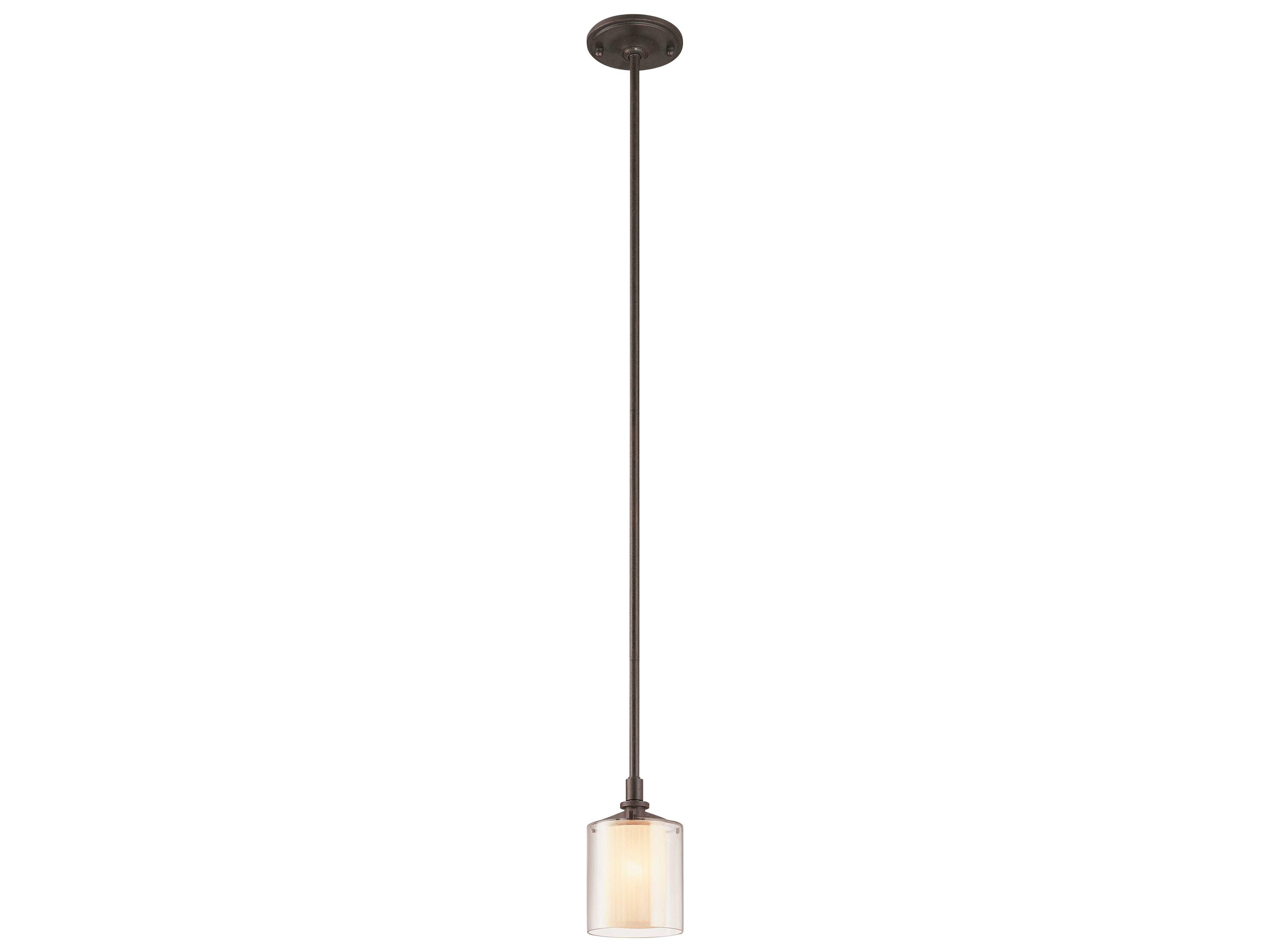 Troy Lighting Arcadia 1-Light French Iron Black Cylinder Mini Pendant