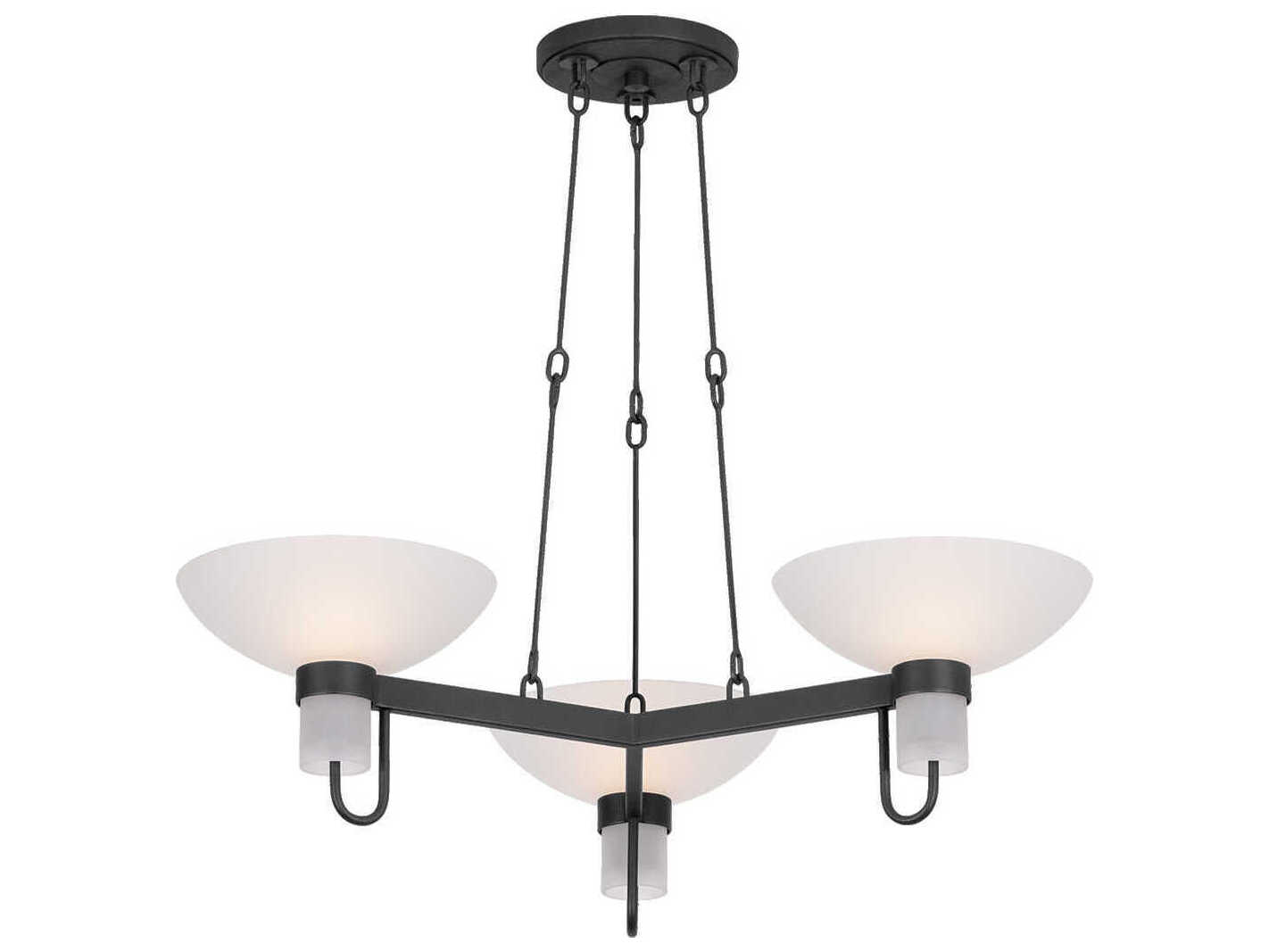 Troy Lighting Arturo 3-Light Textured Bronze Black Bowl Chandelier