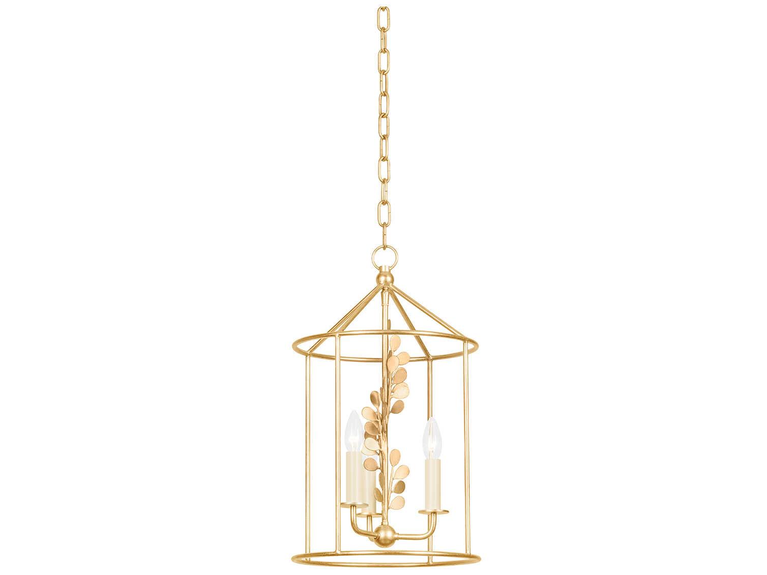 Troy Lighting Adrienne 3-Light Vintage Gold Leaf Lantern Mini Pendant