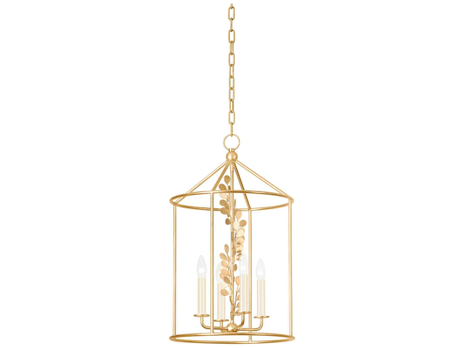 Troy Lighting Adrienne 4-Light Vintage Gold Leaf Lantern Pendant