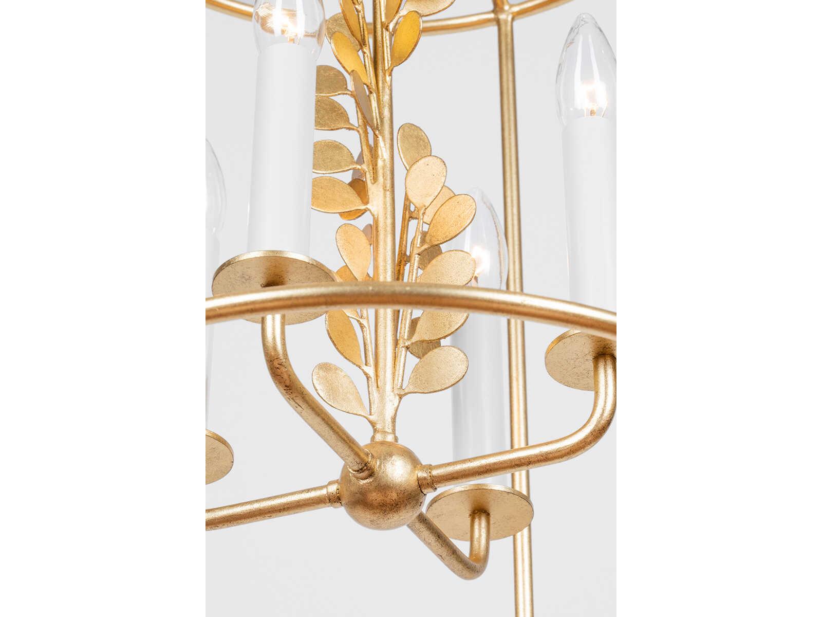 Troy Lighting Adrienne 4-Light Vintage Gold Leaf Lantern Pendant