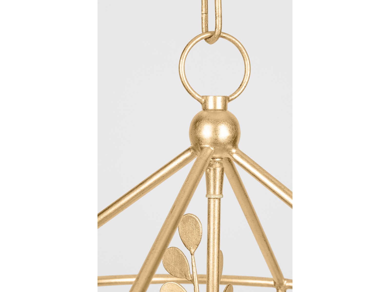 Troy Lighting Adrienne 4-Light Vintage Gold Leaf Lantern Pendant