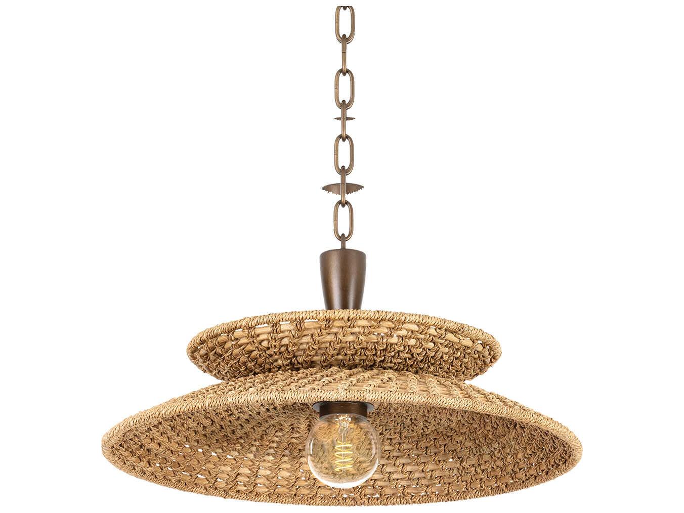 Troy Lighting Landry 1-Light Bronze Leaf Dome Pendant