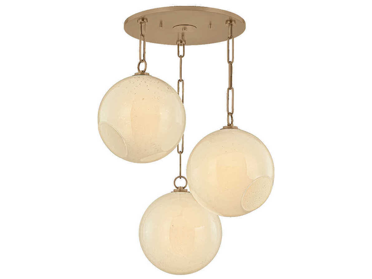 Troy Lighting Bramble 3-Light Patina Brass Globe Chandelier