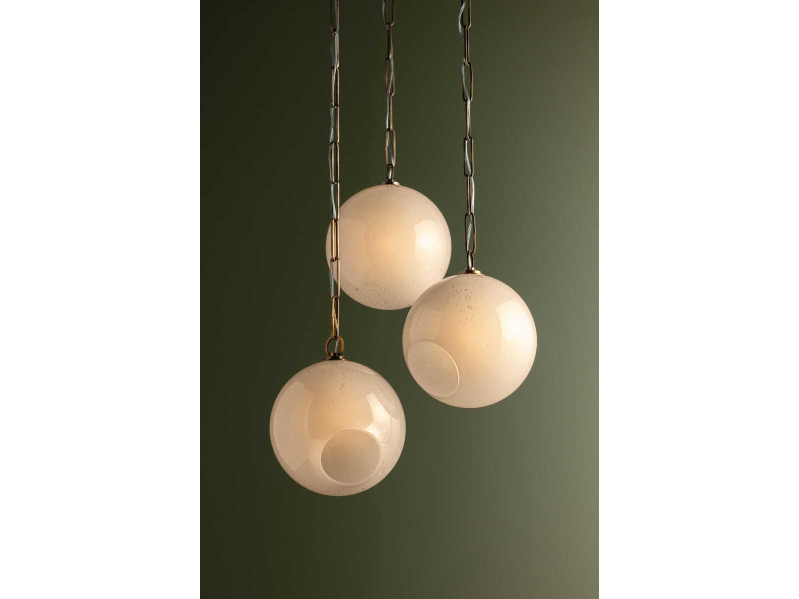 Troy Lighting Bramble 3-Light Patina Brass Globe Chandelier