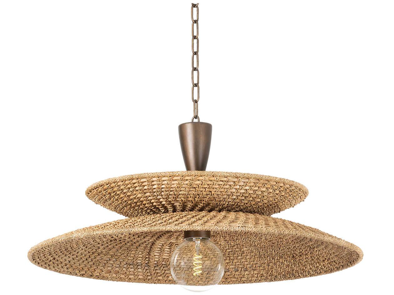 Troy Lighting Landry 1-Light Bronze Leaf Dome Pendant