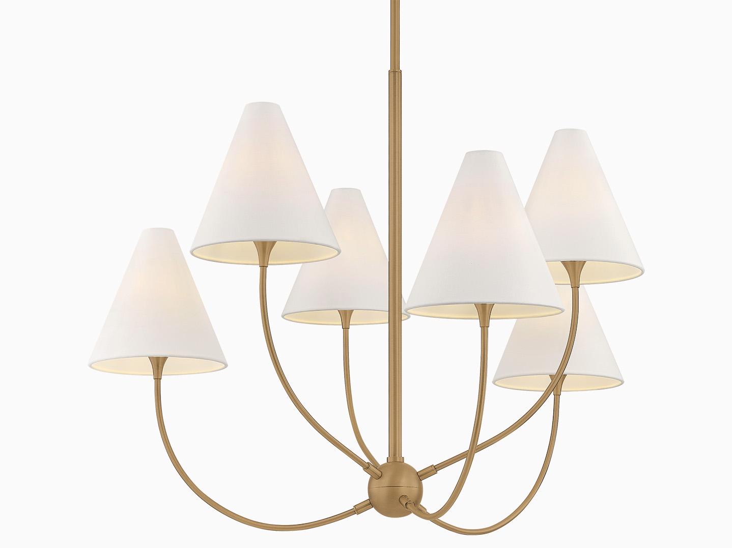 Troy Lighting Evermore 6-Light Patina Brass Candelabra Chandelier