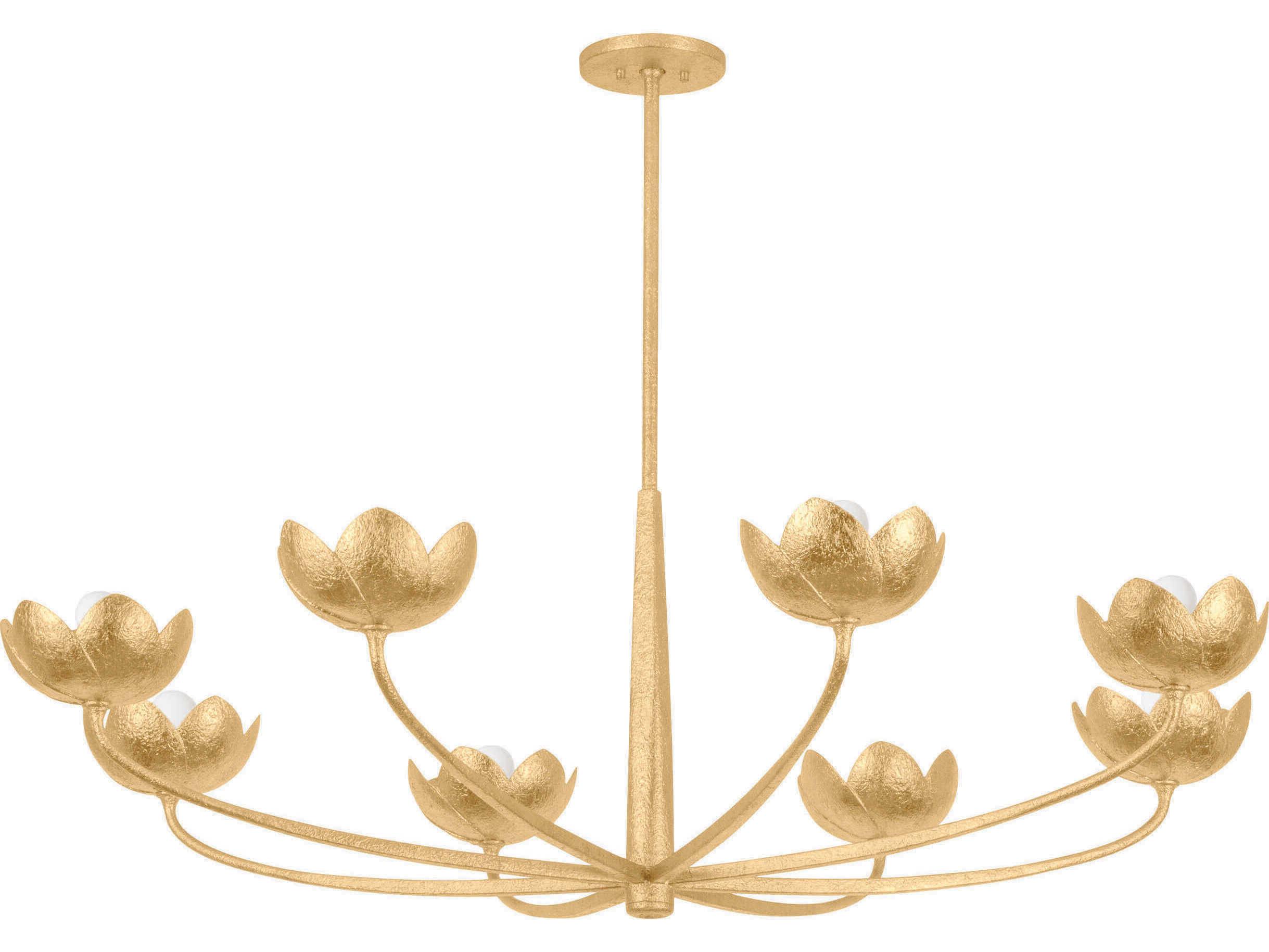Troy Lighting Arcata 8-Light Vintage Gold Leaf Chandelier