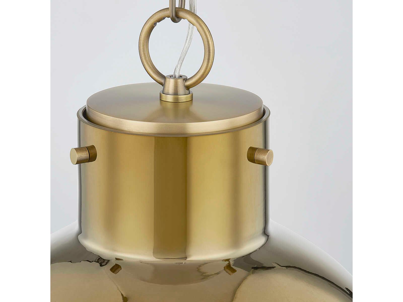 Troy Lighting Beryl 1-Light Patina Brass Glass Pendant