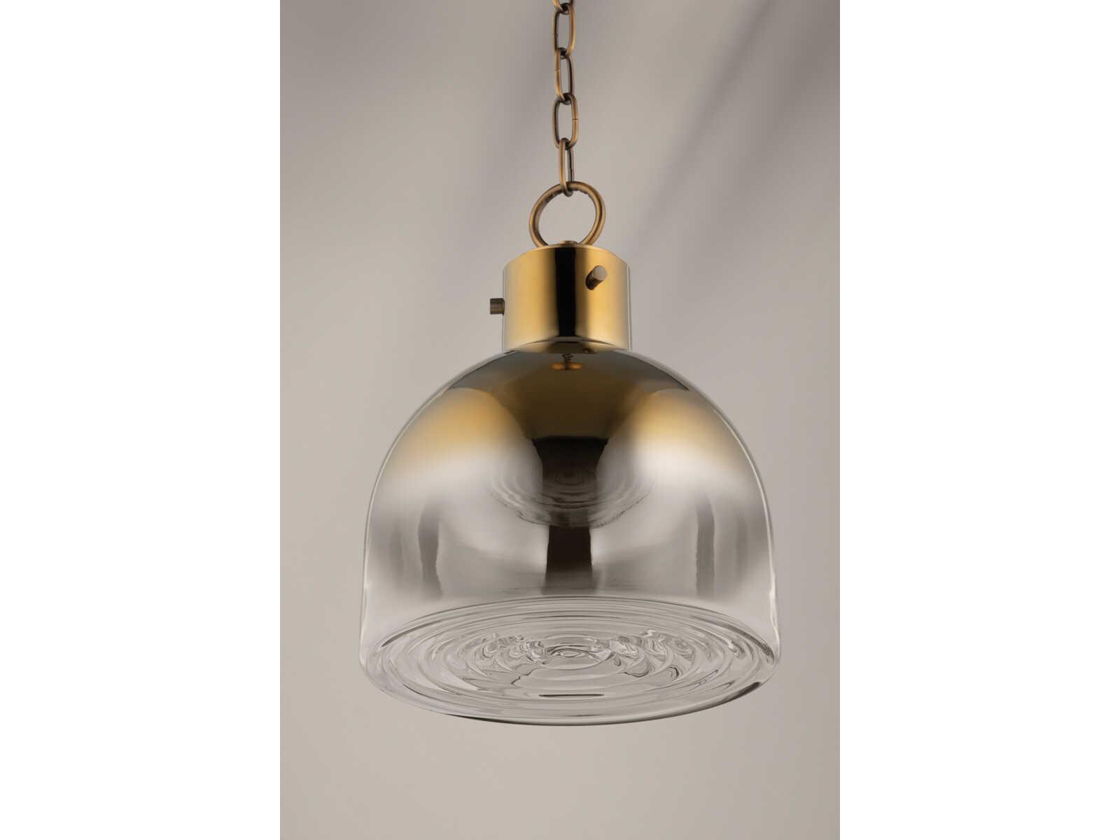 Troy Lighting Beryl 1-Light Patina Brass Glass Pendant