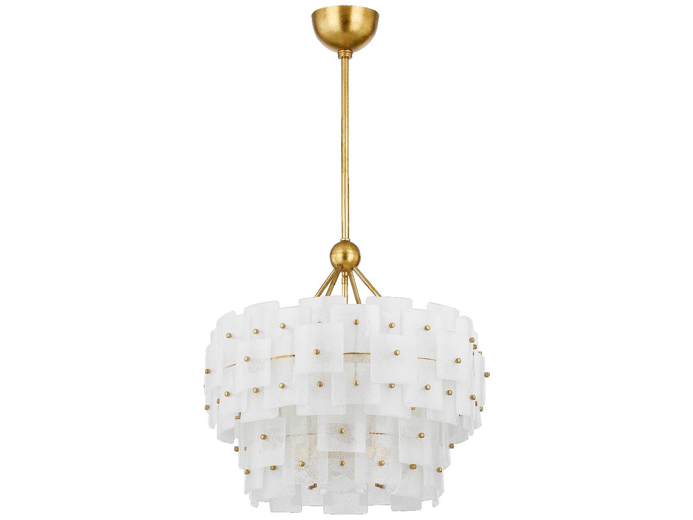 Troy Lighting Jacik 6-Light Vintage Gold Leaf White Chandelier