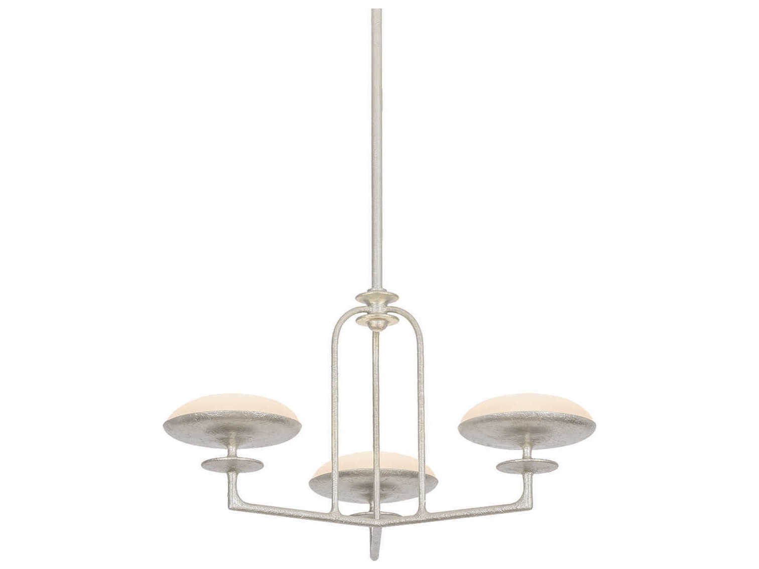 Troy Lighting Pacific 3-Light Warm Silver Leaf Candelabra Chandelier