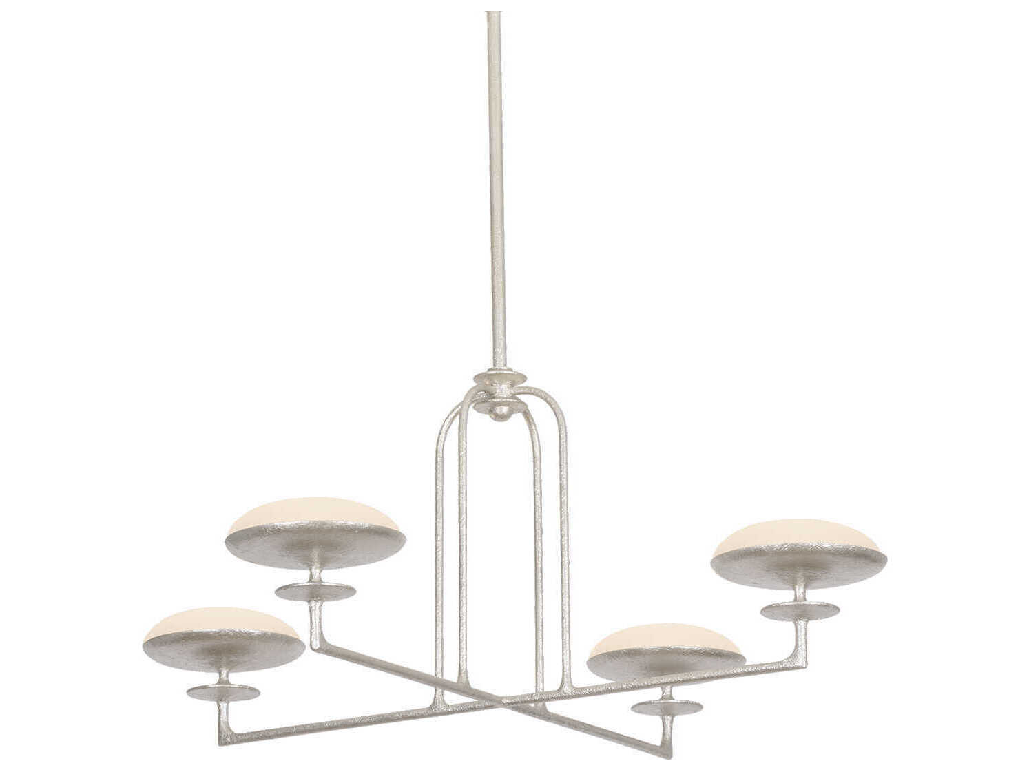 Troy Lighting Pacific 4-Light Warm Silver Leaf Candelabra Chandelier