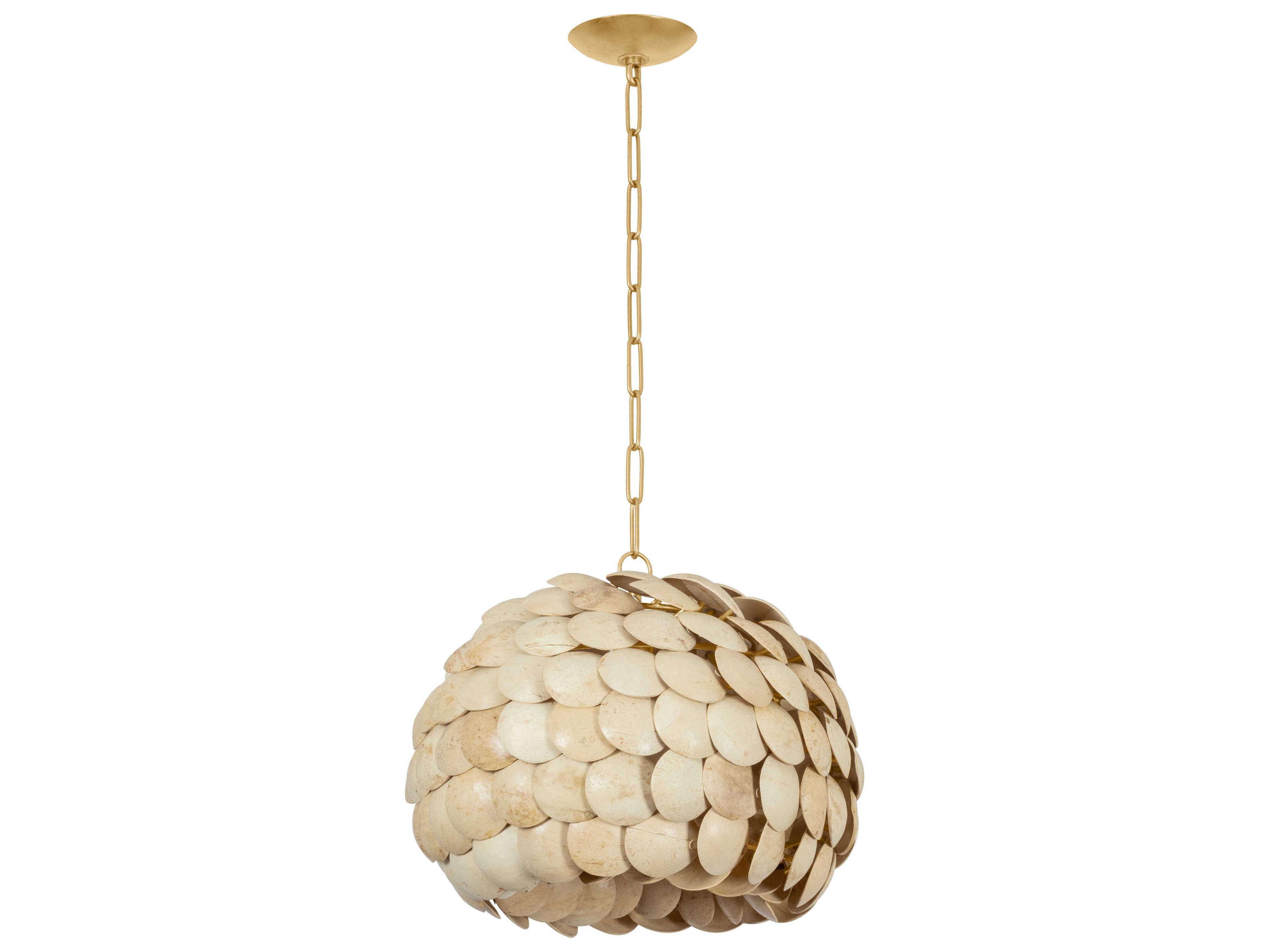 Troy Lighting Edric 1-Light Vintage Gold Leaf Pendant