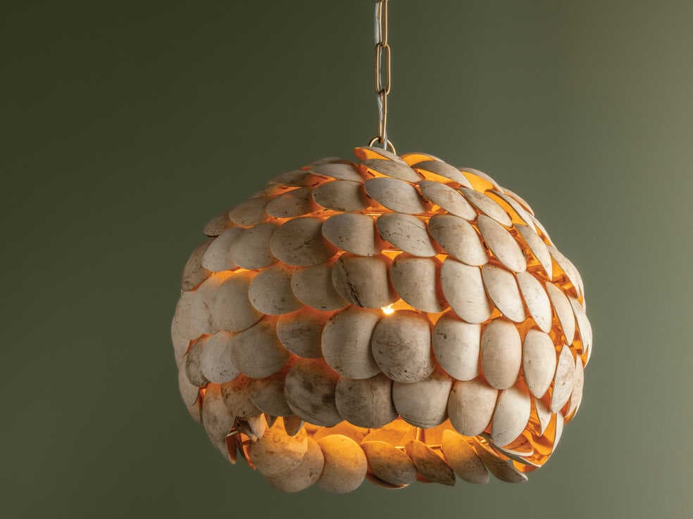 Troy Lighting Edric 1-Light Vintage Gold Leaf Pendant