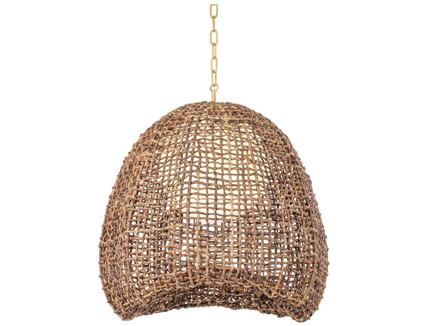 Troy Lighting Maester 1-Light Vintage Gold Leaf Silver Pendant