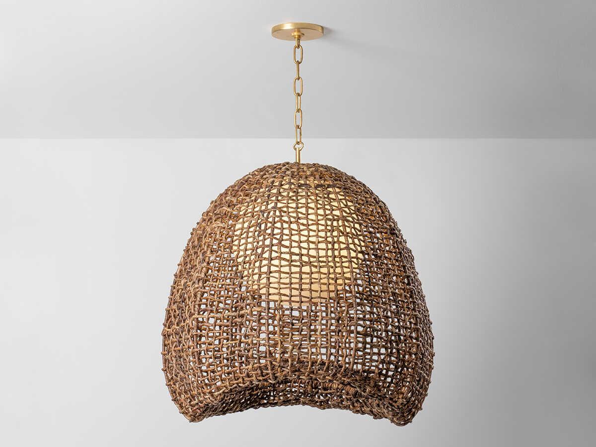 Troy Lighting Maester 1-Light Vintage Gold Leaf Silver Pendant