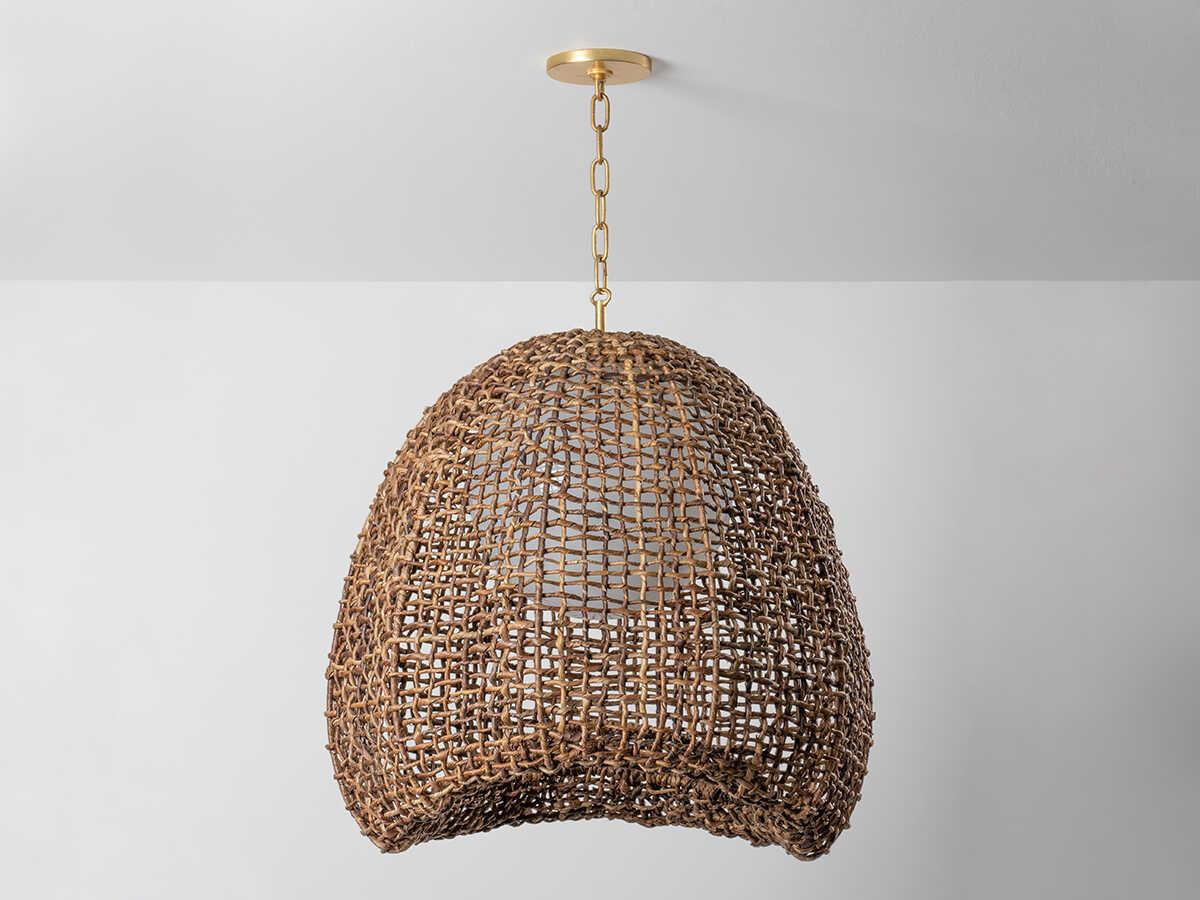 Troy Lighting Maester 1-Light Vintage Gold Leaf Silver Pendant