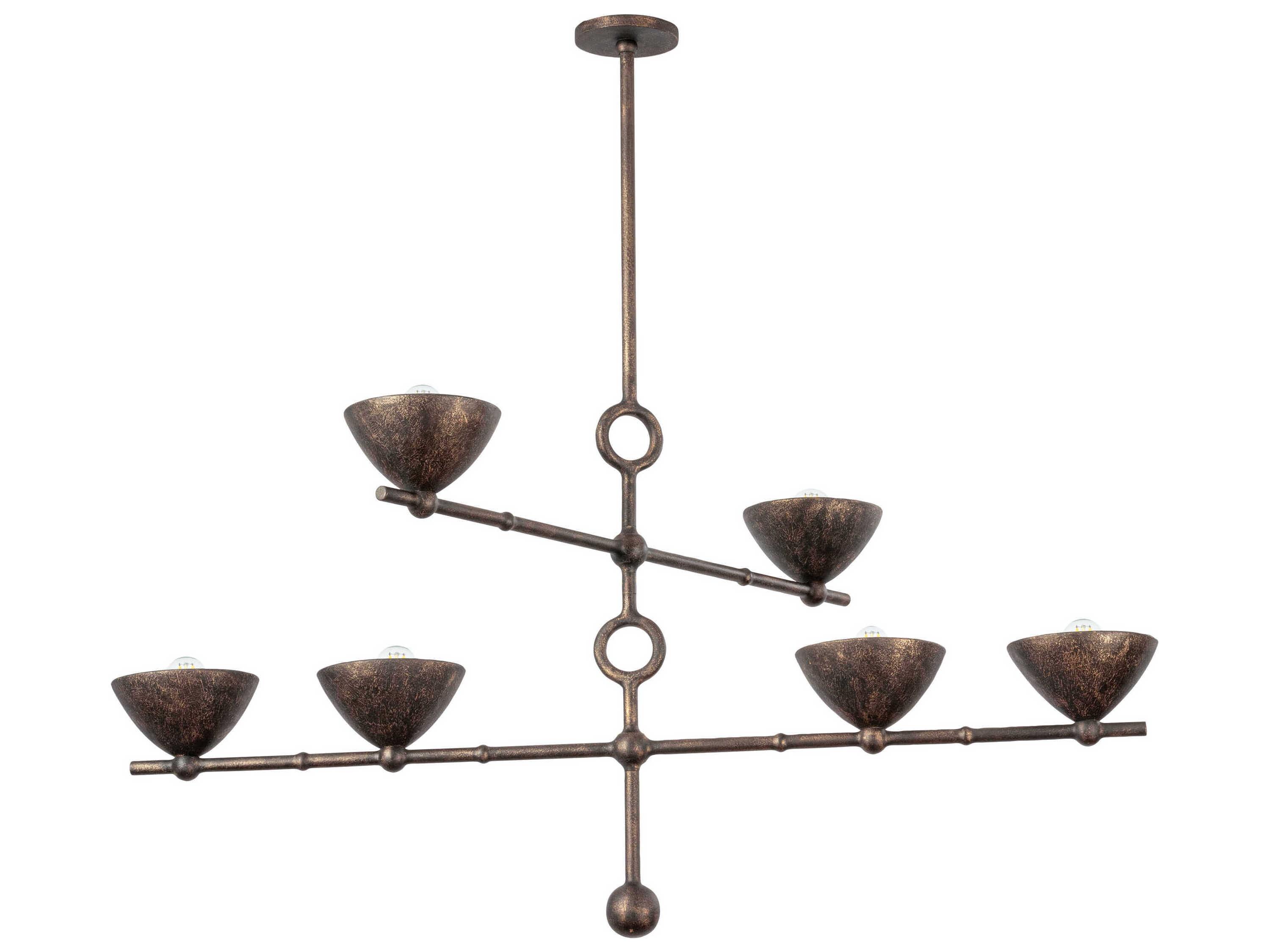 Troy Lighting Vishal 6-Light Black Patina Gold Chandelier