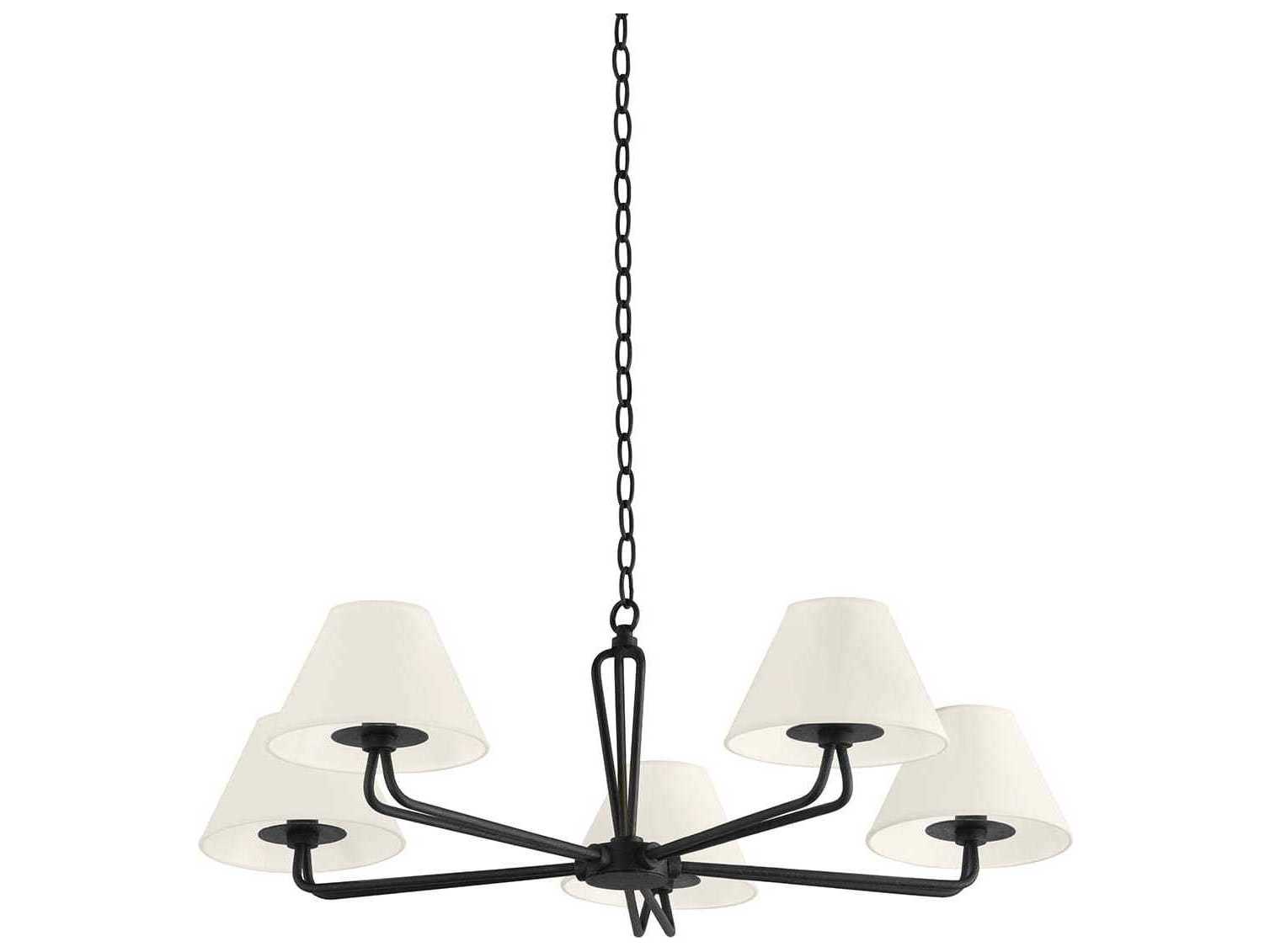 Troy Lighting Ozias 5-Light Black Candelabra Empire Chandelier