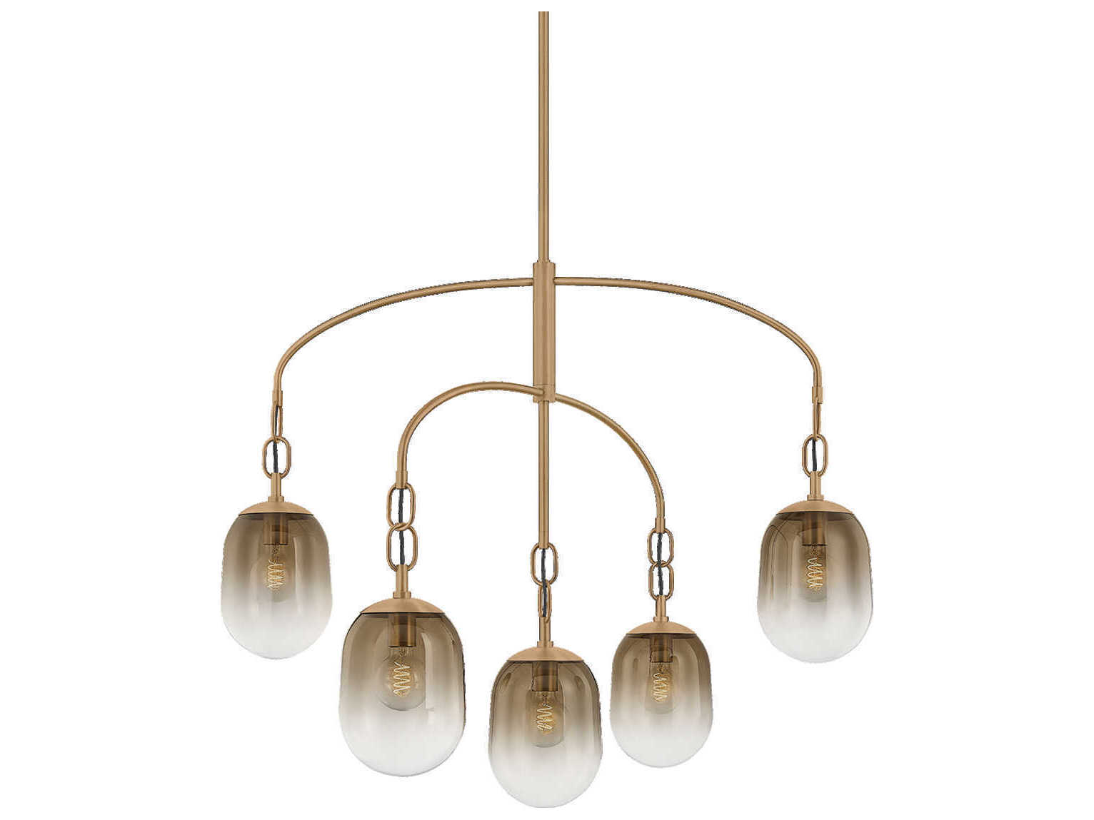 Troy Lighting Harvey 5-Light Patina Brass Tiered Chandelier