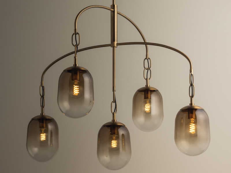 Troy Lighting Harvey 5-Light Patina Brass Tiered Chandelier