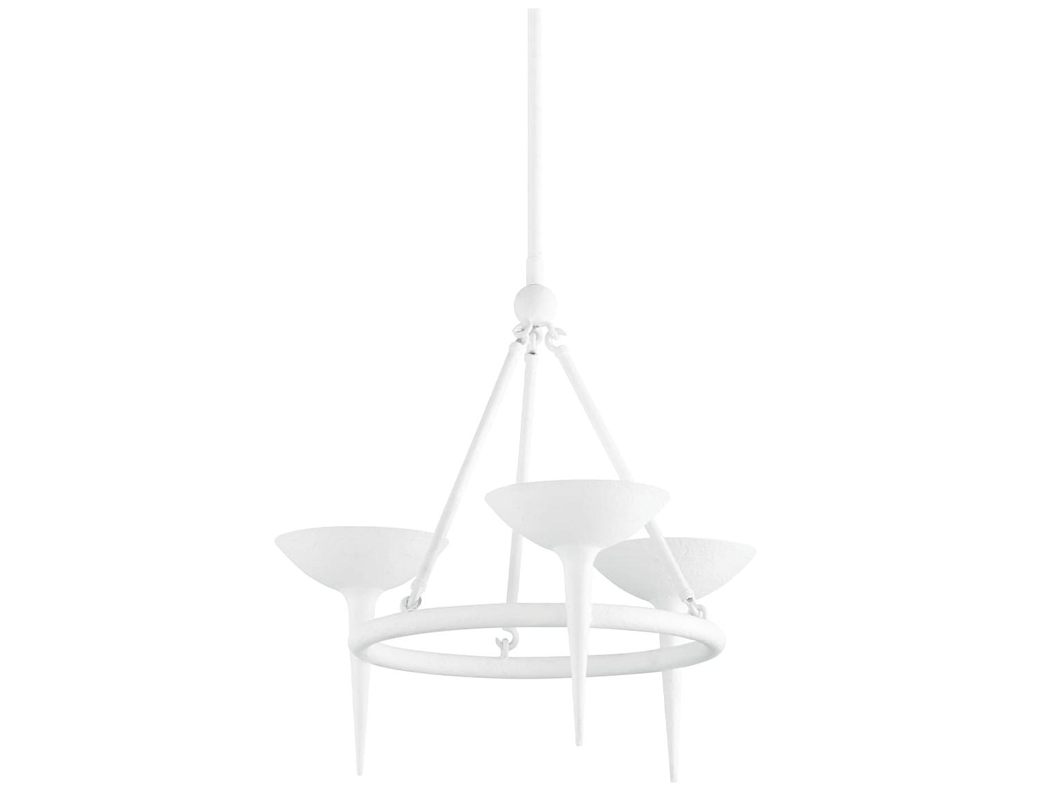 Troy Lighting Cecilia 3-Light White Bowl Chandelier