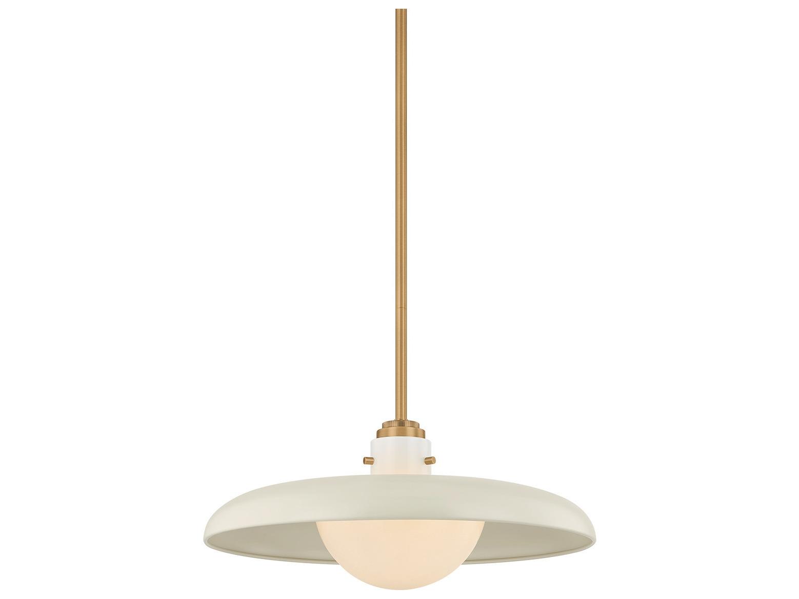 Troy Lighting Gustavo 1-Light Off White Bowl Round Pendant