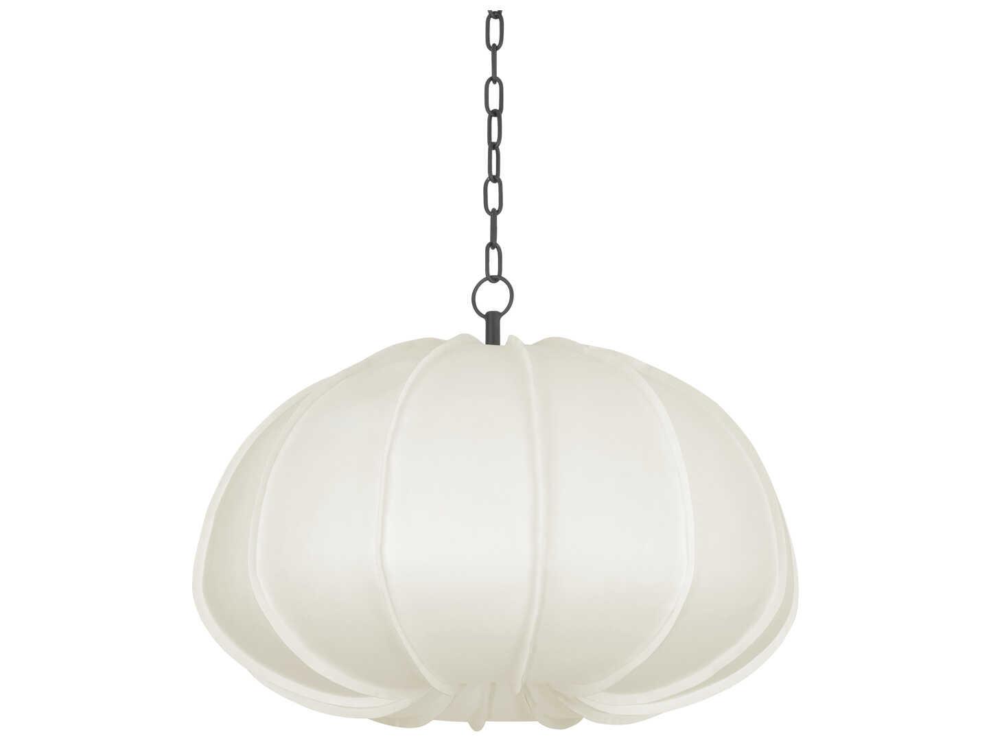 Troy Lighting Bayu 1-Light Forged Iron White Round Pendant