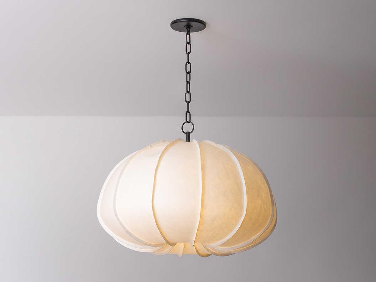 Troy Lighting Bayu 1-Light Forged Iron White Round Pendant